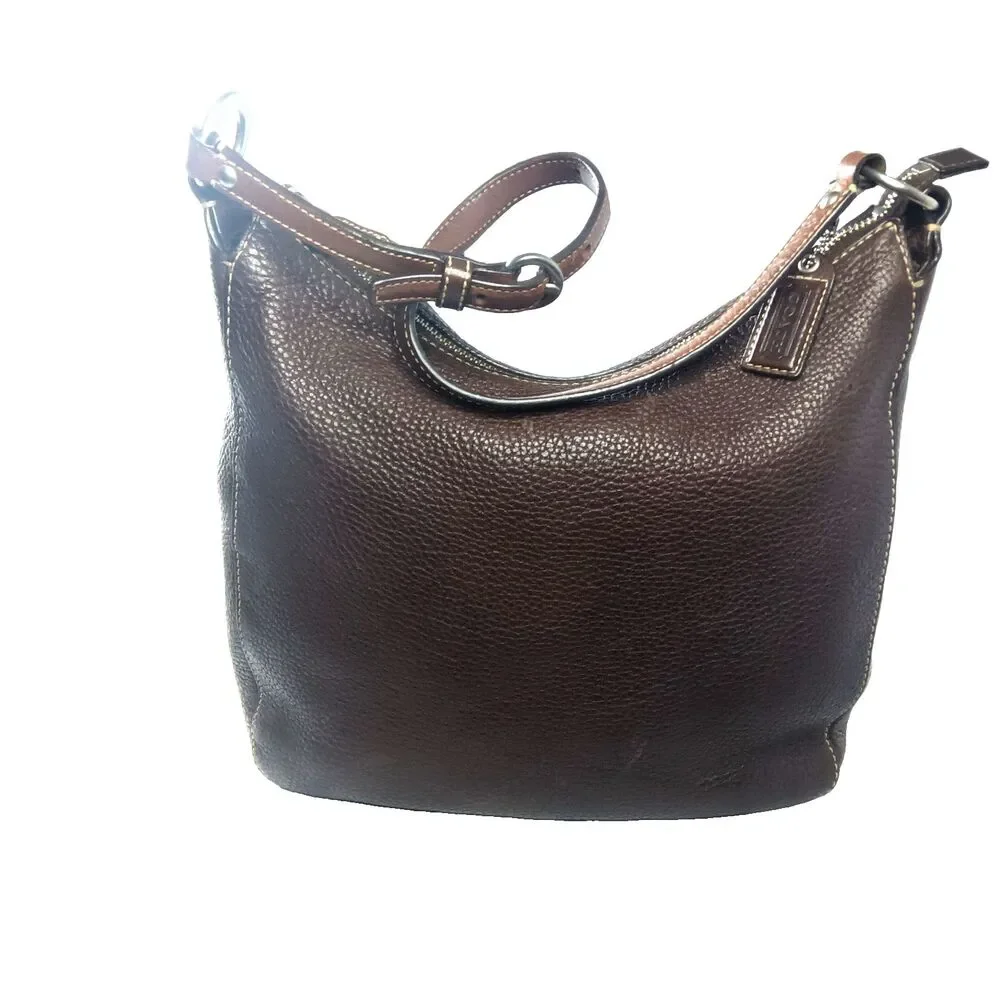 Vintage Coach Chelsea Shoulder Bag F10891 Brown Pebbled Leather Handbag Y2K